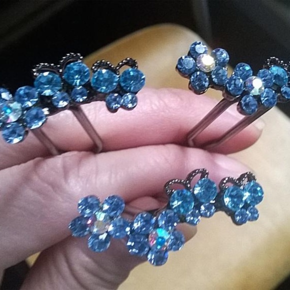3 Hair Sticks with Swarovski Crystals